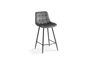 Chaise de comptoir 'Juta' Velours Gris foncé