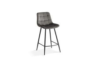 Chaise de comptoir 'Juta' Velours Taupe