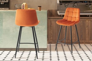 Chaise de comptoir 'Juta' Velours Orange
