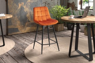 Chaise de comptoir 'Juta' Velours Orange