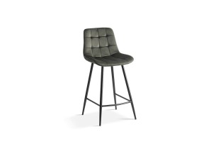 Chaise de comptoir 'Juta' Velours Vert