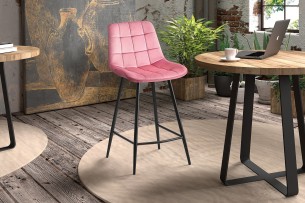 Chaise de comptoir 'Juta' Velours Rose