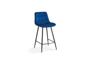 Chaise de comptoir 'Juta' Velours Bleu