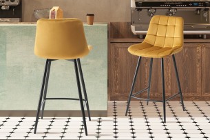 Chaise de comptoir 'Juta' Velours Or