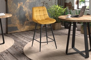 Chaise de comptoir 'Juta' Velours Or