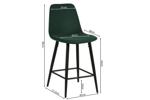 Chaise de Comptoir 'Boy' Velours Vert