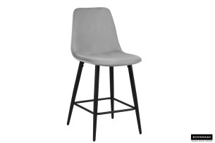 Chaise de Comptoir 'Boy' Velours Gris