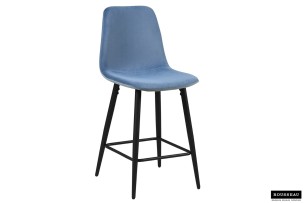 Chaise de Comptoir 'Boy' Velours Bleu clair
