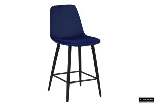 Chaise de Comptoir 'Boy' Velours Bleu foncé