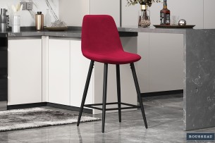 Chaise de Comptoir 'Boy' Velours Bordeau