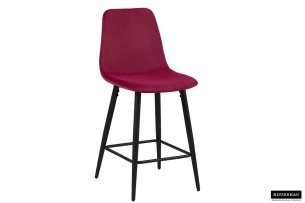 Chaise de Comptoir 'Boy' Velours Bordeau