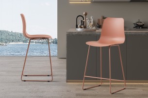 Chaise de comptoir 'Marie' PP Terracotta