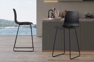Chaise de comptoir 'Marie' PP Noir