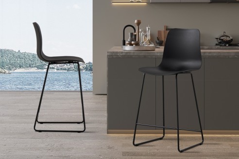 Chaise de comptoir 'Marie' PP Noir