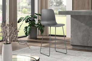 Chaise de comptoir 'Marie' PP Gris