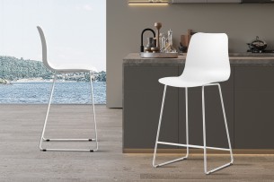 Chaise de comptoir 'Marie' PP Blanc