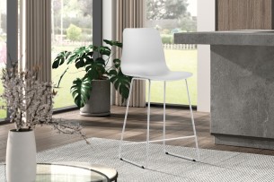 Chaise de comptoir 'Marie' PP Blanc