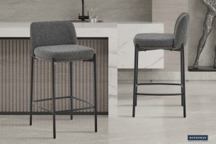 Chaise de comptoir 'Ella' Gris