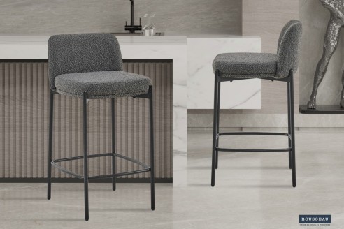 Chaise de comptoir 'Ella' Gris