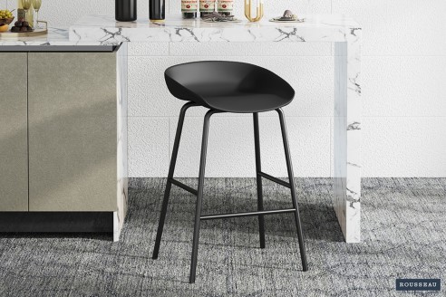 Chaise de comptoir 'Anna' PP Noir