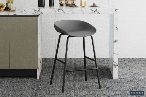 Chaise de comptoir 'Anna' PP Gris