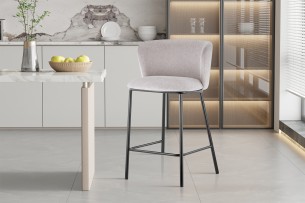Chaise de comptoir 'Arthur' Tissu Ote Belfast 23 Beige