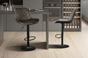 Tabouret de bar  'Madrid' PU Ote Topper 05 Brun foncé