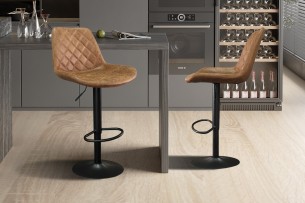 Tabouret de bar 'Madrid' PU Ote Topper 02 Cognac