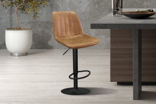 Tabouret de bar 'Barcelona' PU Ote Topper 02 Cognac