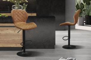 Tabouret de bar 'Malaga' PU Ote Topper 02 Cognac