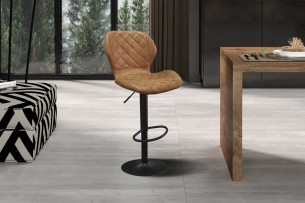 Tabouret de bar 'Malaga' PU Ote Topper 02 Cognac
