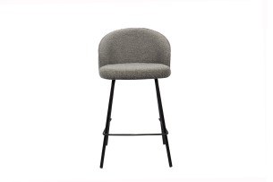 Chaise de comptoir 'June' Bouclé Gris