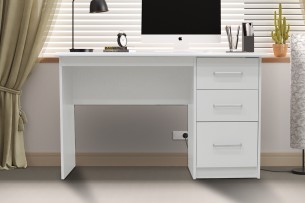 Bureau 'Mateo' 3 tiroirs Blanc