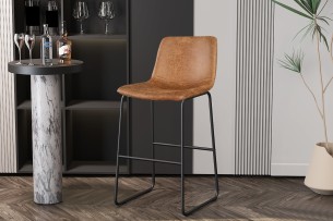 Chaise de Comptoir 'Mancia' PU Ote Topper 02 Cognac
