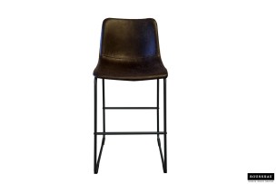 Tabouret de bar 'Mancia' PU Ote Topper 05 Brun foncé
