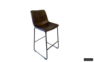 Tabouret de bar 'Mancia' PU Ote Topper 05 Brun foncé