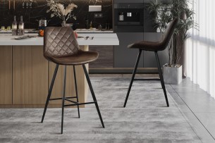 Tabouret de bar 'Palmas' PU Ote Topper 05 Brun foncé