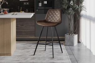 Tabouret de bar 'Palmas' PU Ote Topper 05 Brun foncé