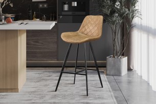 Tabouret de bar 'Palmas' PU Ote Topper 02 Cognac