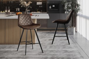 Chaise de comptoir 'Alicante' PU Ote Topper 05 Brun foncé