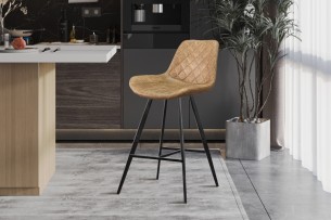Chaise de comptoir 'Alicante' PU Ote Topper 02 Cognac