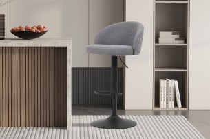 Tabouret de bar 'Arda' Bouclé Gris clair