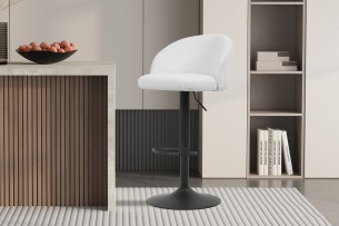 Tabouret de bar 'Arda' Bouclé Blanc