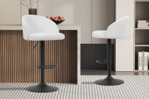 Tabouret de bar 'Arda' Bouclé Blanc