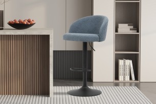 Tabouret de bar 'Arda' Bouclé Bleu