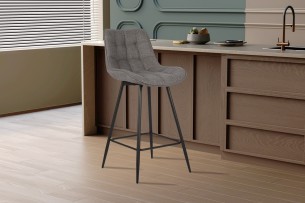 Chaise de comptoir 'Ariba' Tissu Ote Montego 466 Gris