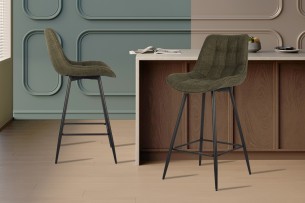Chaise de comptoir 'Ariba' Tissu Ote Montego 350 Vert