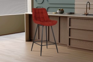 Chaise de comptoir 'Ariba' Tissu Ote Montego 253 Rouge